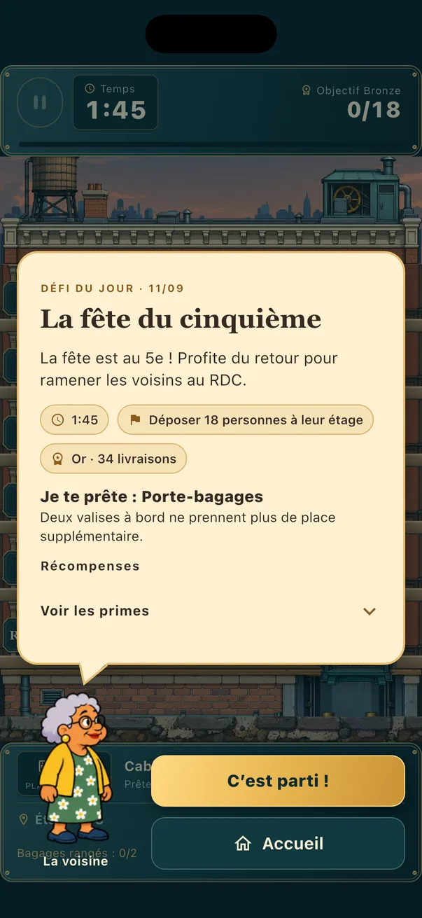 Le défi du jour présenté par la voisine, avec ses trois médailles