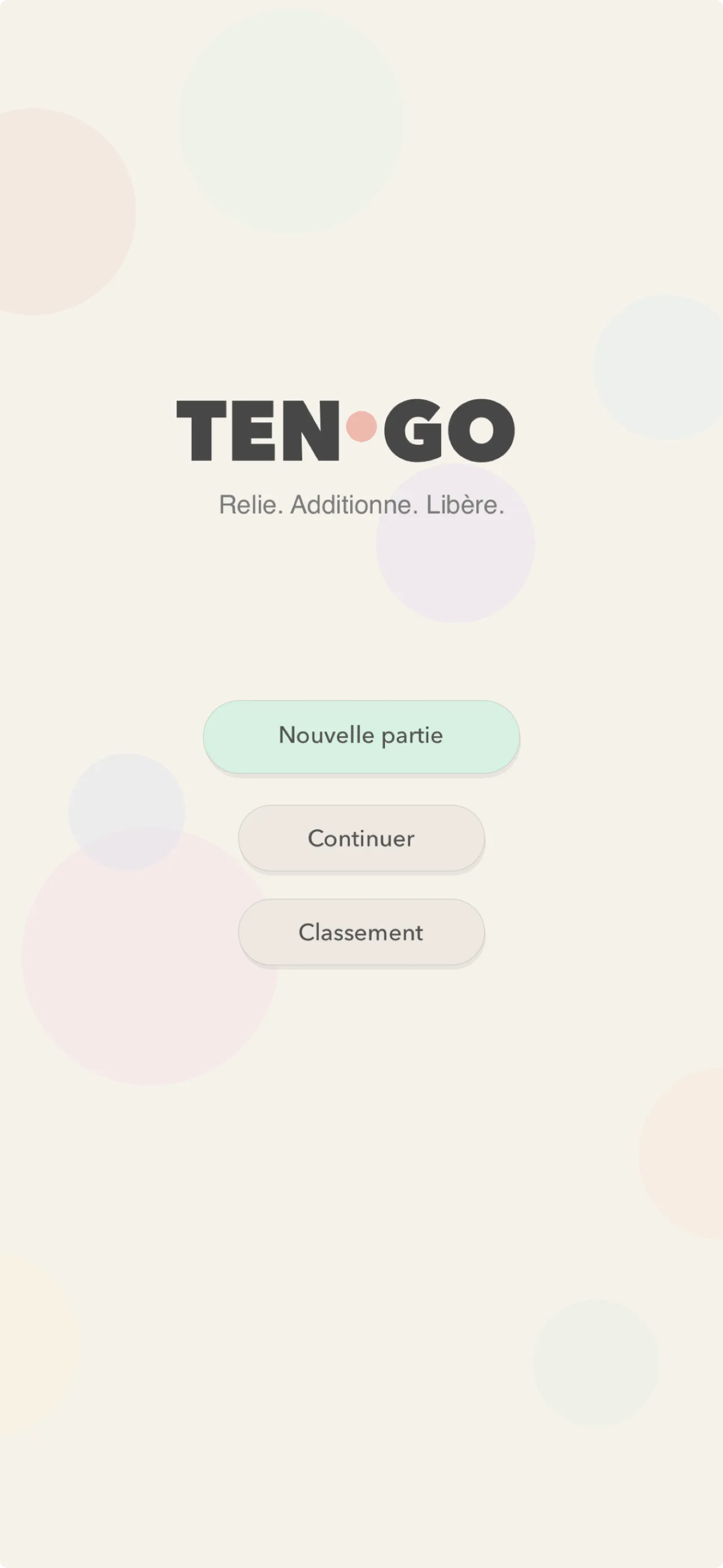 Le menu de tenGO